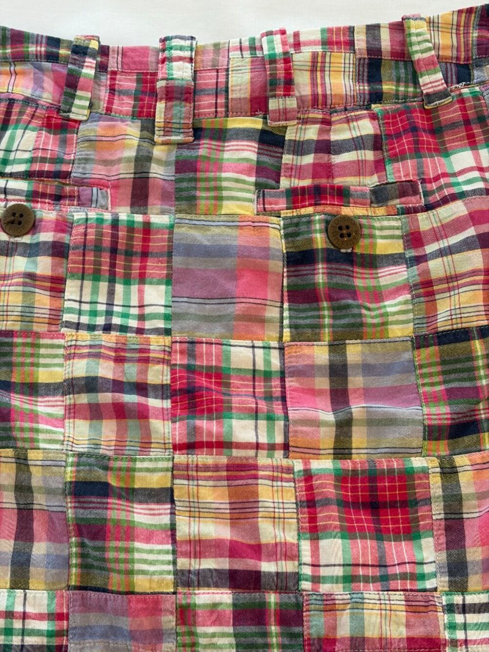 Tommy Hilfiger Madras Plaid Patchwork Mini Skirt Size 2 - Picture 8 of 9